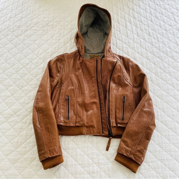 Made in Italy Brown 100% Leather Bomber Jacket